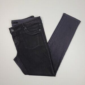 15 Fifteen Metallic Black Skinny Jeans Size 32